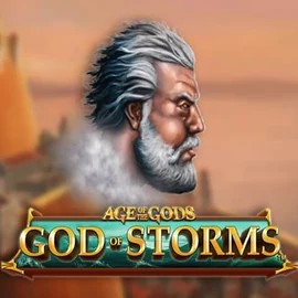 Age Of The Gods: God of Storms slot logo by Playtech at Mostbet Casino